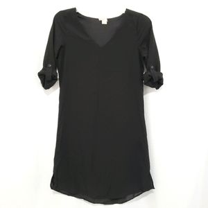 XSmall Japna Black Tab Sleeve Dress